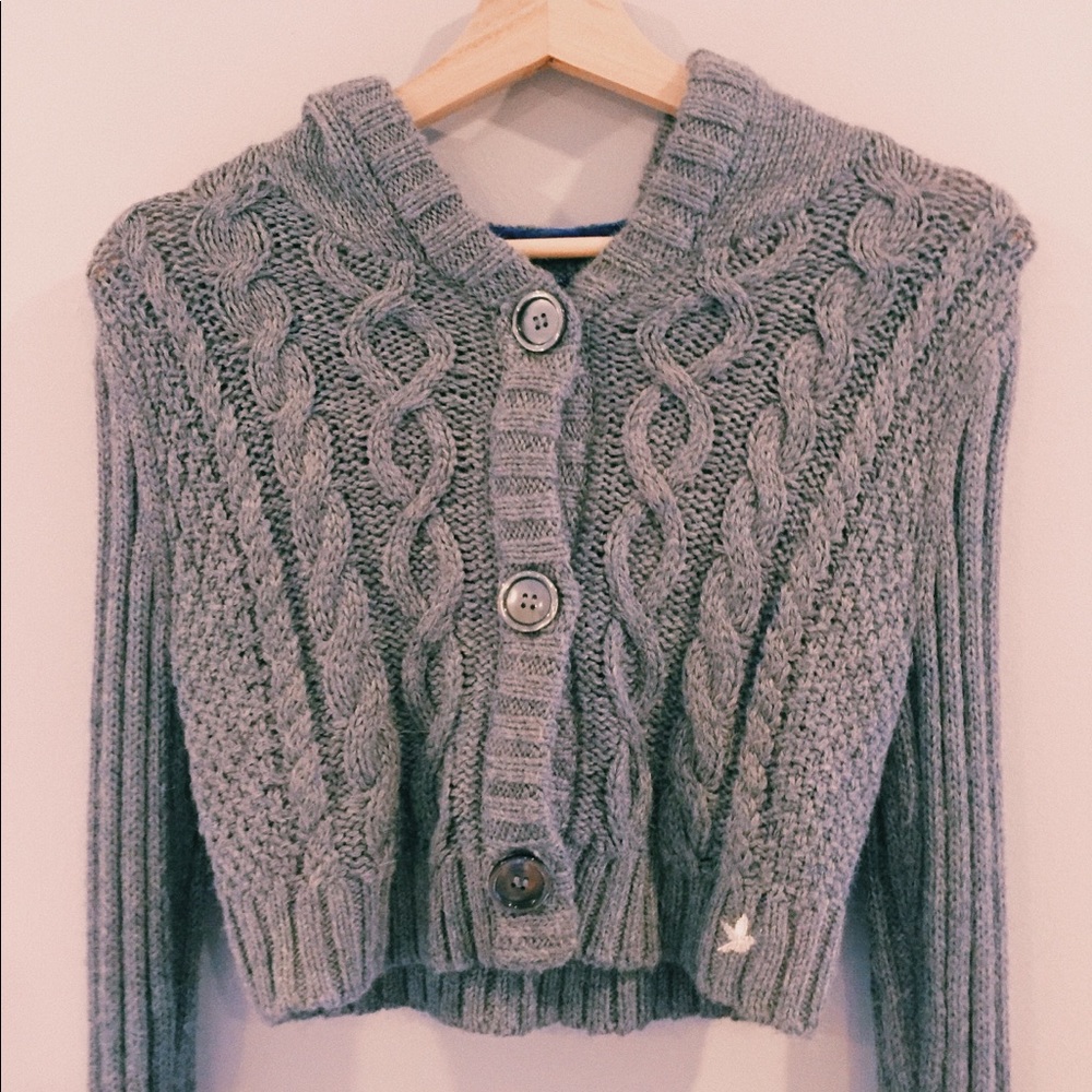 button up hooded sweater